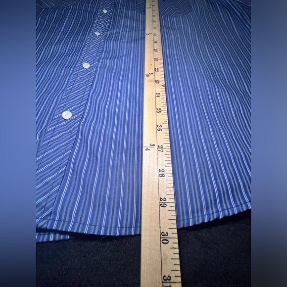 Haband Men’s Western Striped Pearl Snap Short Sleeve Shirt, Vintage, Size Large - Picture 8 of 10